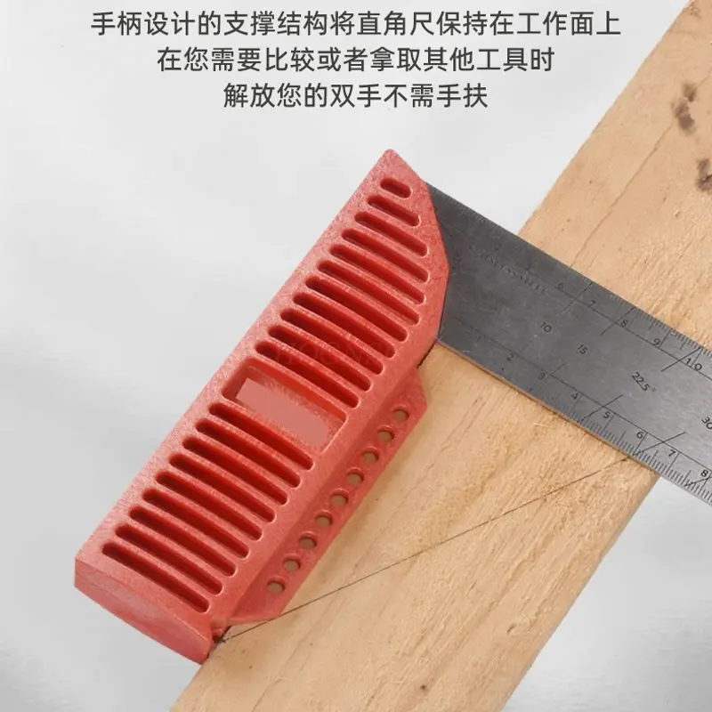 1pcs Square ruler, stainless steel multifunctional scale, angle ruler, woodworking ruler, high-precision turning ruler