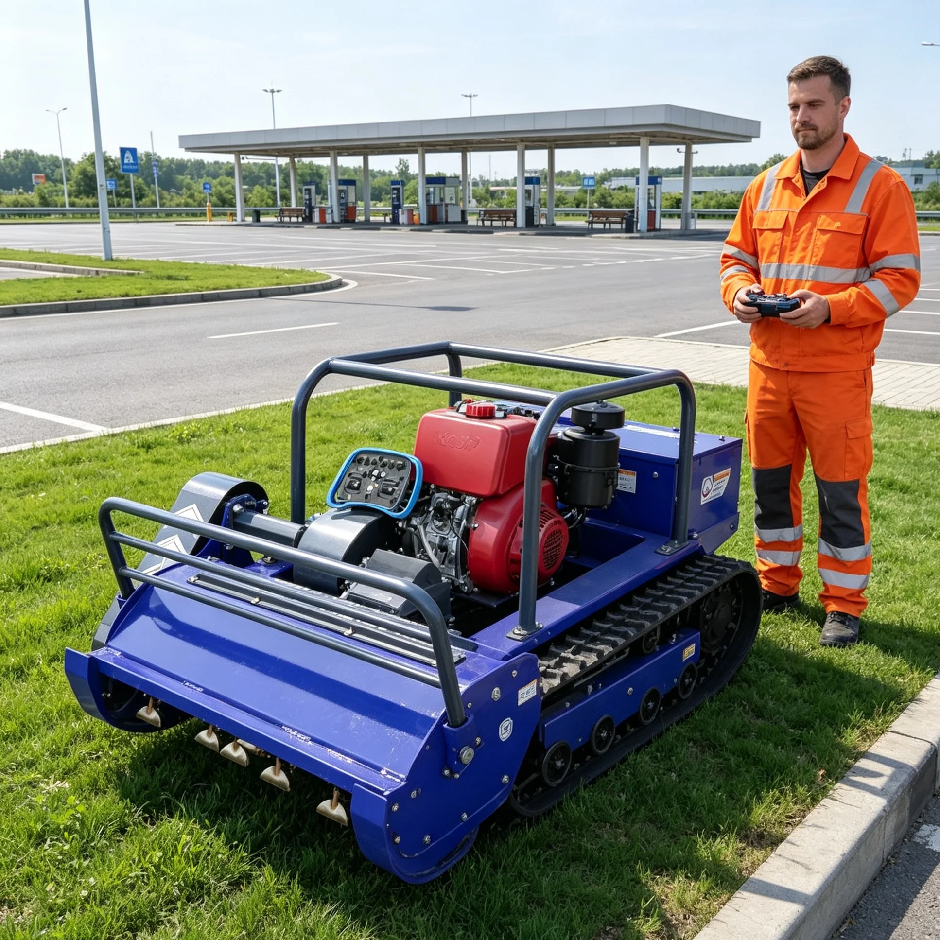 Customized Highway Side Slope Greenery 800S Intelligent Robot Lawn Mower, Reinforced Anti‑Abrasion Hammer‑Blade, Wireless Remote