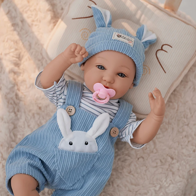 18インチのかわいいリボーンドール、ビニール素材製、リアルな人形、衣類セット付き、誕生日プレゼント、ホリデーギフトに最適