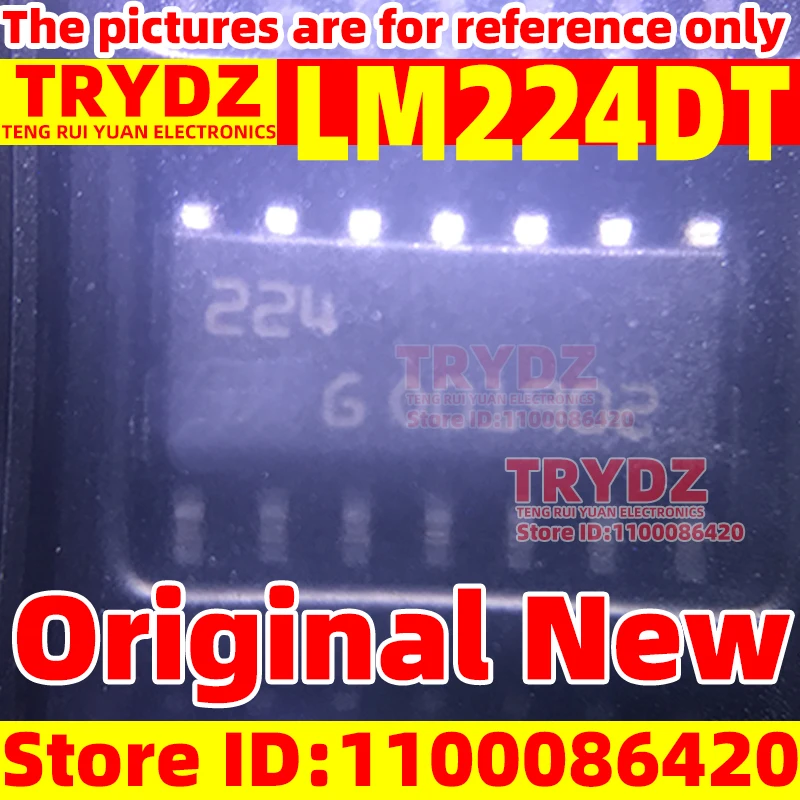100-1pcs Original New LM224DT SOIC-14 low-power four channel operational amplifier chip
