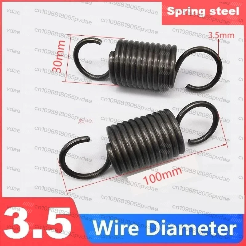 Spring Steel Single Hook Spring, Tension Spring, Wire Dia 3.5mm, Outer Dia 20/25/30mm, Length 80/100/120/180/200/220/250/280/300