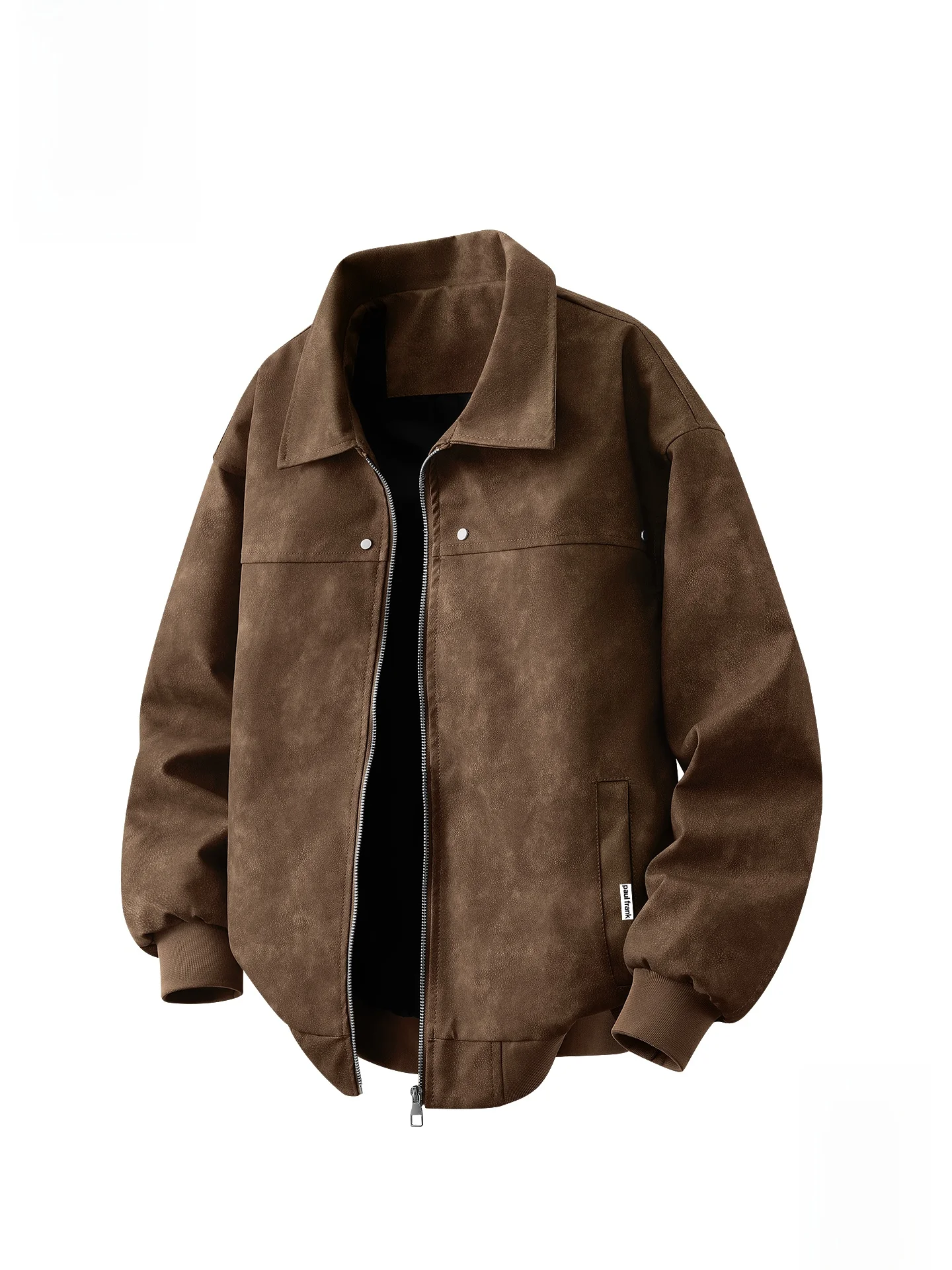 

Мужская куртка из искусственной кожи, весенняя модная брендовая куртка в американском ретро-стиле с крутым воротником, свободного кроя, с длинными рукавами, на молнии