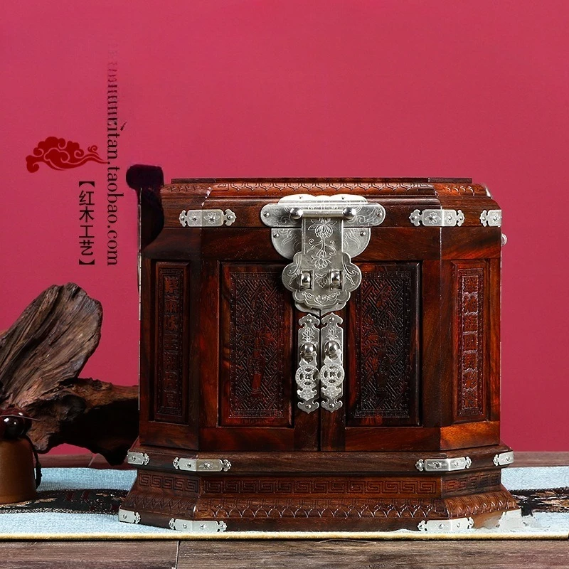 Solid Wood Retro Vanity Mirror Box Jewelry Storage Box Jewelry Others