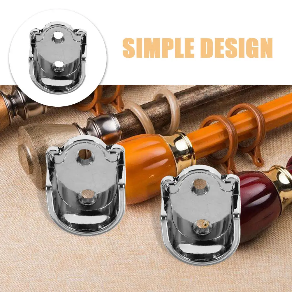 2Pcs Premium Zinc Alloy Flange Rod Bracket Closet Pole Socket with Enhanced Stability for Bathroom Closet Window Laundry Room