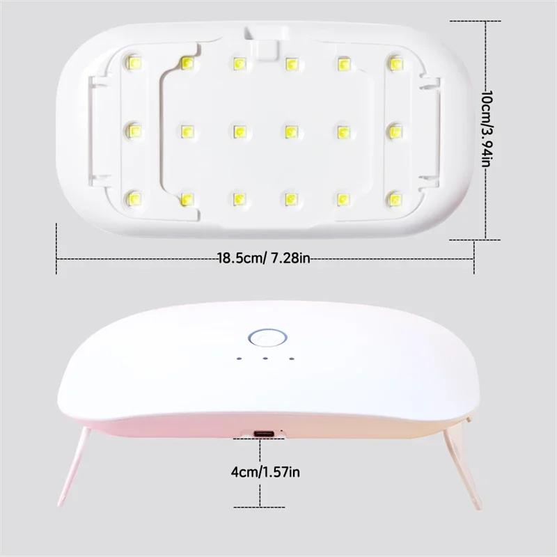 โคมไฟเล็บ LED UV แบบชาร์จไฟได้ 24W สําหรับเล็บเจล, เครื่องเป่าเล็บขนาดเล็กแสงยูวีสําหรับการบ่มเรซิน