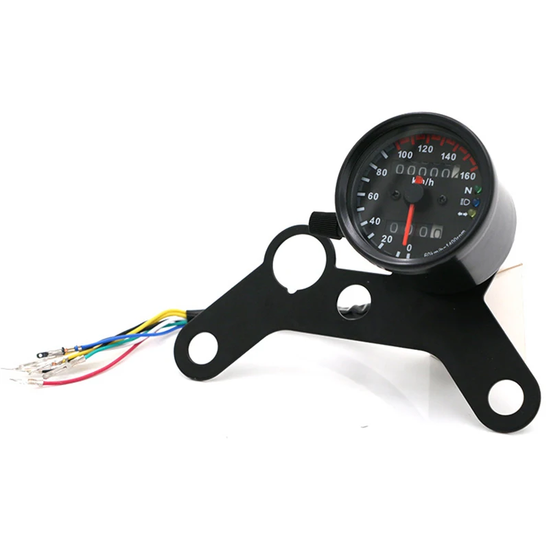 Black Metal Shell Motorcycle Vintage Modification Universal Double Odometer Speedometer Code Table For CG125 GN/CBT125