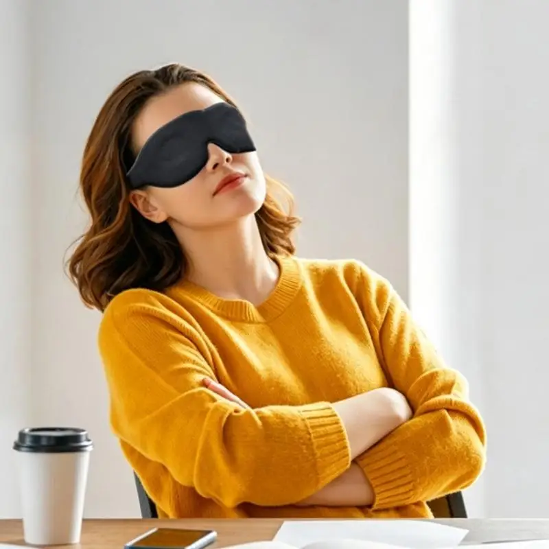 1 Stück bequeme und atmungsaktive Schlafmaske mit Nasenpolster, 3D-Augenmaske, verstellbare Augenabdeckung zum Schlafen, für Reisen, zum Ausruhen und zum Verdunkeln. – Detail 7