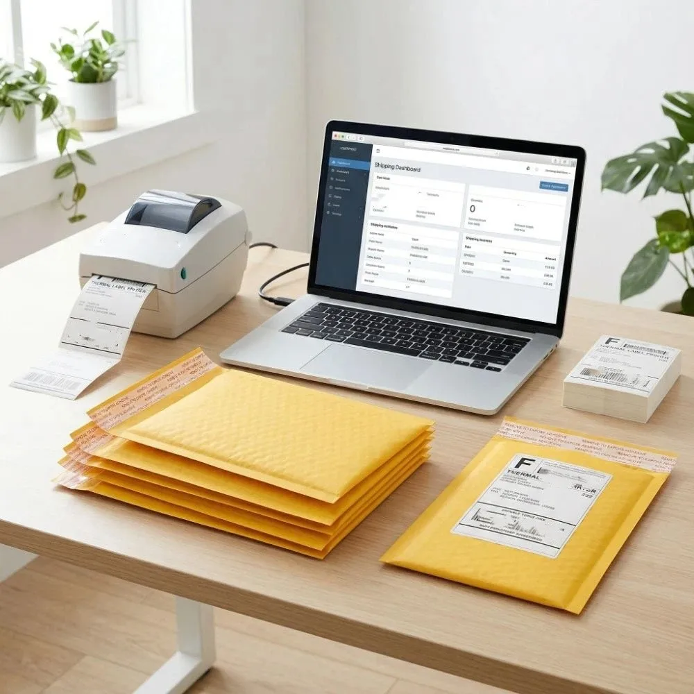 10PCS Self-Seal Kraft Paper Bubble Envelopes Thicken Anti-fall Bubble Mailers Waterproof Different Specifications