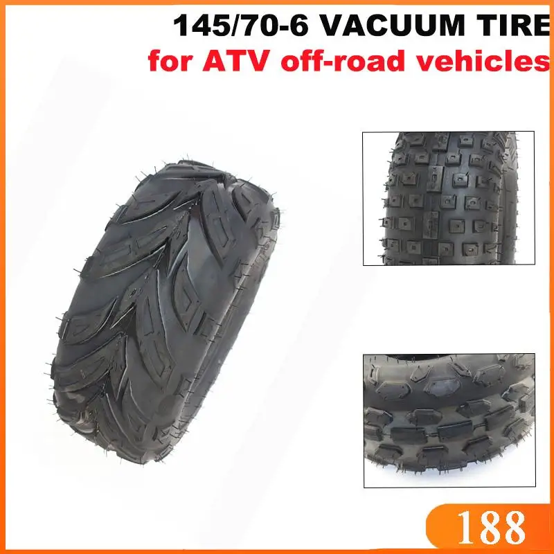 6-inch ATV tubeless tire 145/70-6, suitable for four-wheel vehicles 50cc 70cc 110cc small ATV front or rear wheels