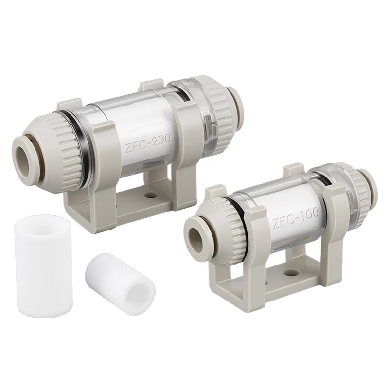 ZFC Pipeline Pneumatic Vacuum Filter In Line Removable Fiber Element For Air Suction Cup AZFC100 AZFC200 ZFC100-06B ZFC200-08B