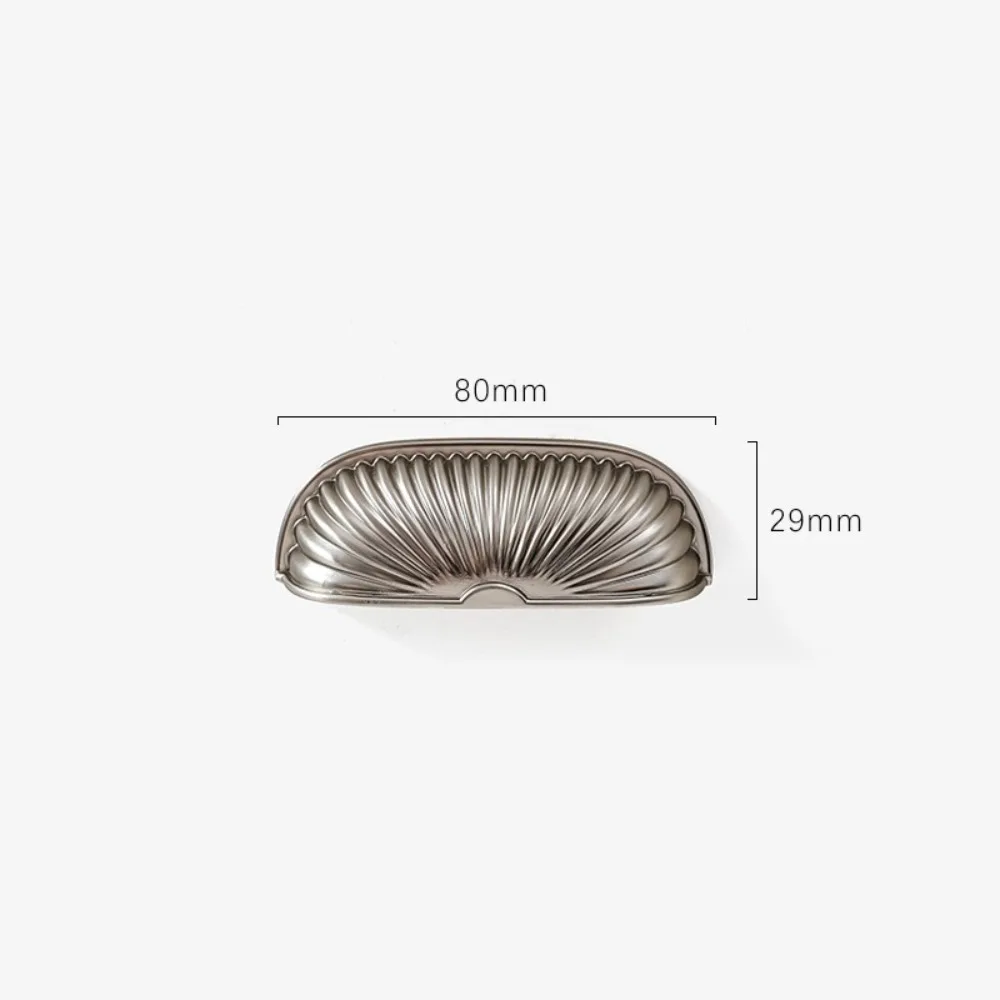 Shell Shape Furniture Handles Zinc Alloy Light Luxury Wardrobe Pulls Half-Round Antique Style Cabinet Hardware Shoe Cabinets