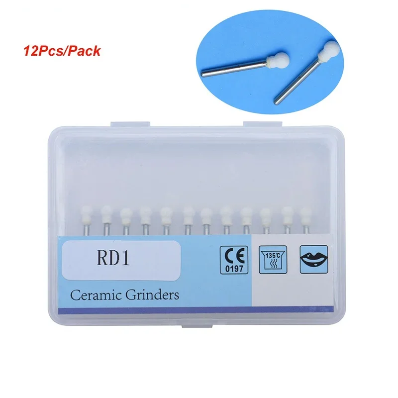 Dental Ceramic Diamond Polishing Machine Drill Bit Zirconia All-ceramic Crown Grinder Dental Polishing Head 12 Pieces