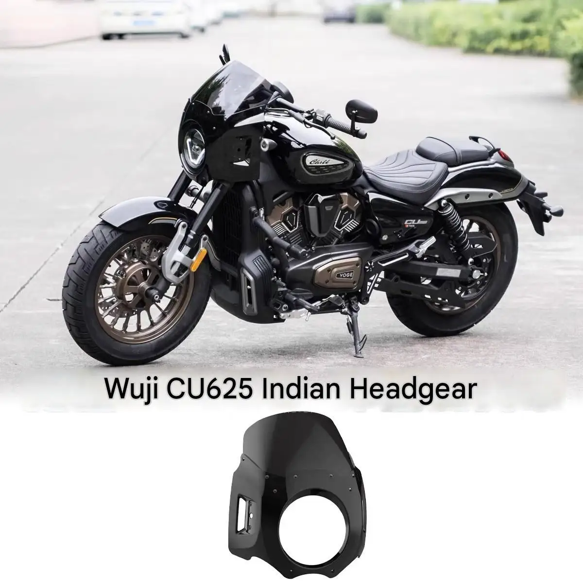 For VOGE CU625 Retro Pig Head Front Fender Kit: The wrapped design enhances the front fender lines, creating a classic American