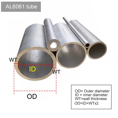 Imagen 2 del producto Tubo de aluminio OD20mm 6061, diámetro exterior de 20mm, interior de 5mm a 18mm, tubo de aluminio recto duro, pared delgada y gruesa