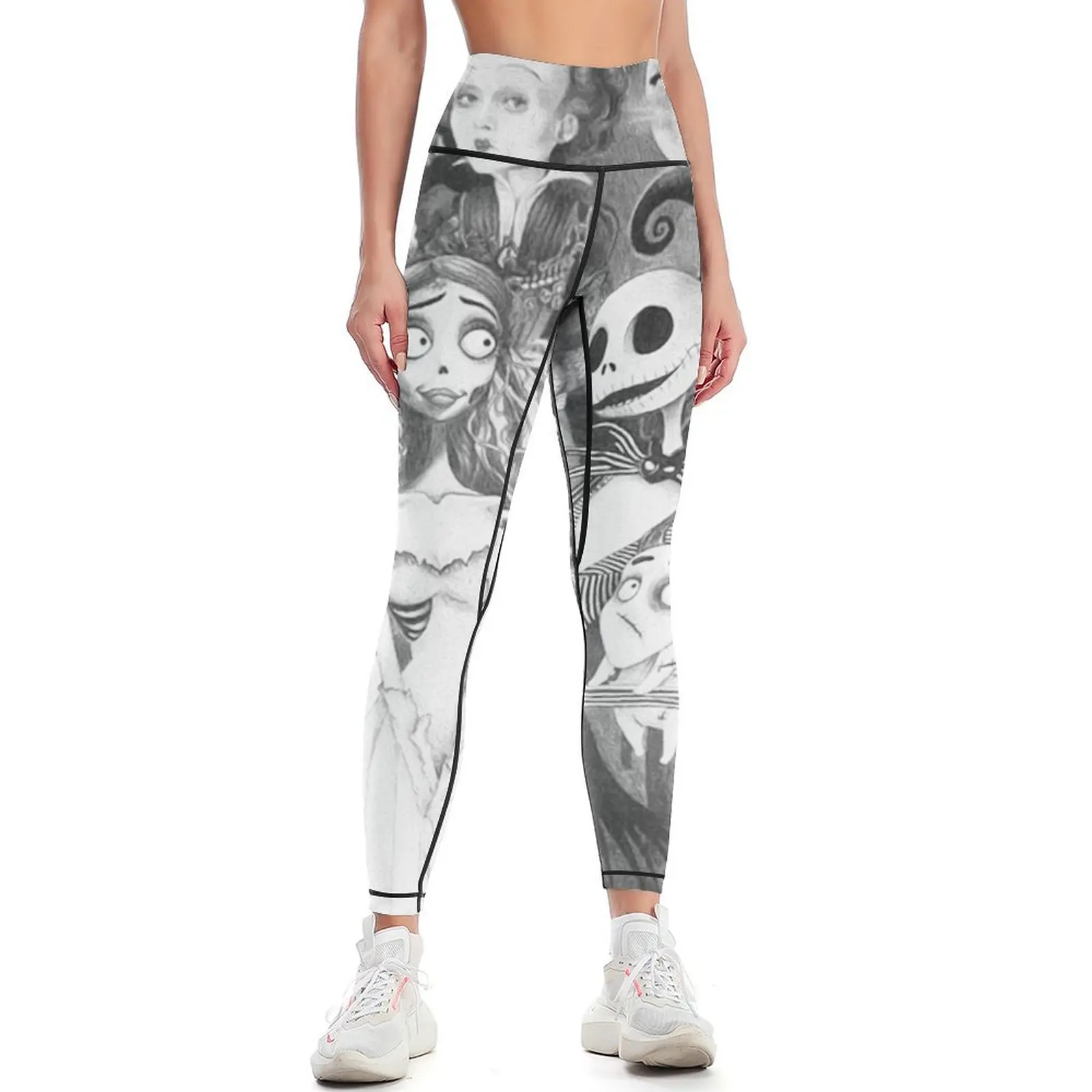 

Never Underestimate a Woman who loves Tim Burton Movies and was Born in February Leggings active wear Womens Leggings