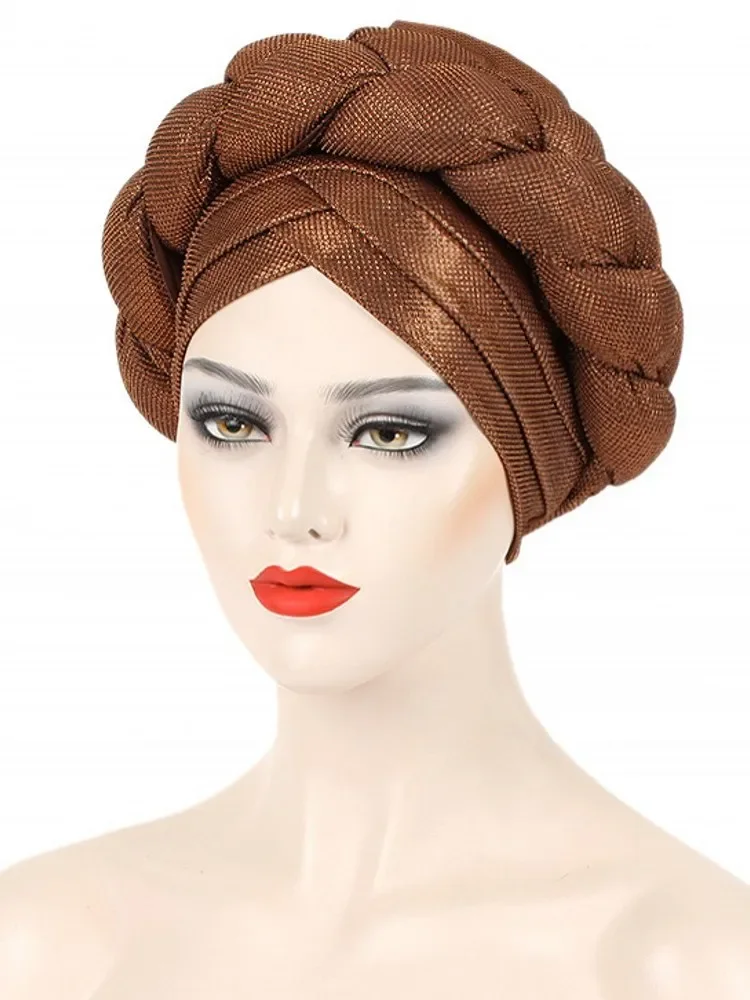 

Ready African Auto Gele Headtie Black Women's Turban Cap Nigeria Wedding Geles Muslim Head Wraps Bonnet Turbante Mujer 2023