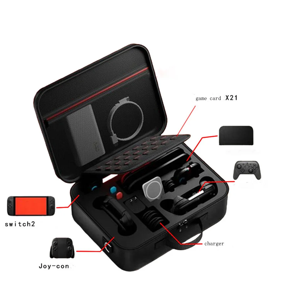 Cocok untuk tas penyimpanan switch2, casing pelindung switcholed, tas casing game ns2 set lengkap berkapasitas besar