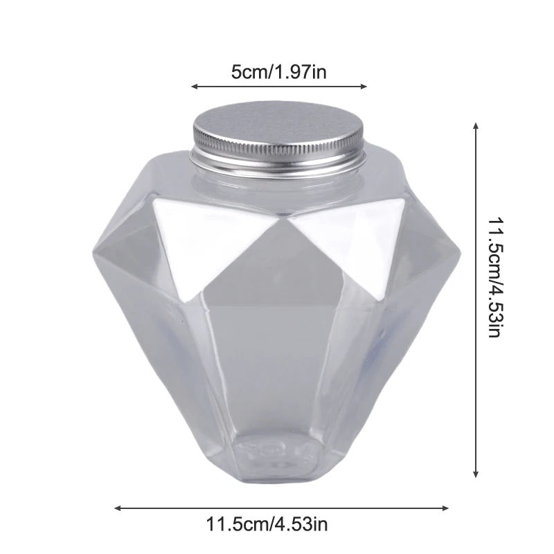 1/5 Stuks 500 Ml Creatieve Diamant Vorm Fles Transparante Melk Thee Fles Koffie Drink Cup Draagbare Drinkbeker winkel Thuis Fles