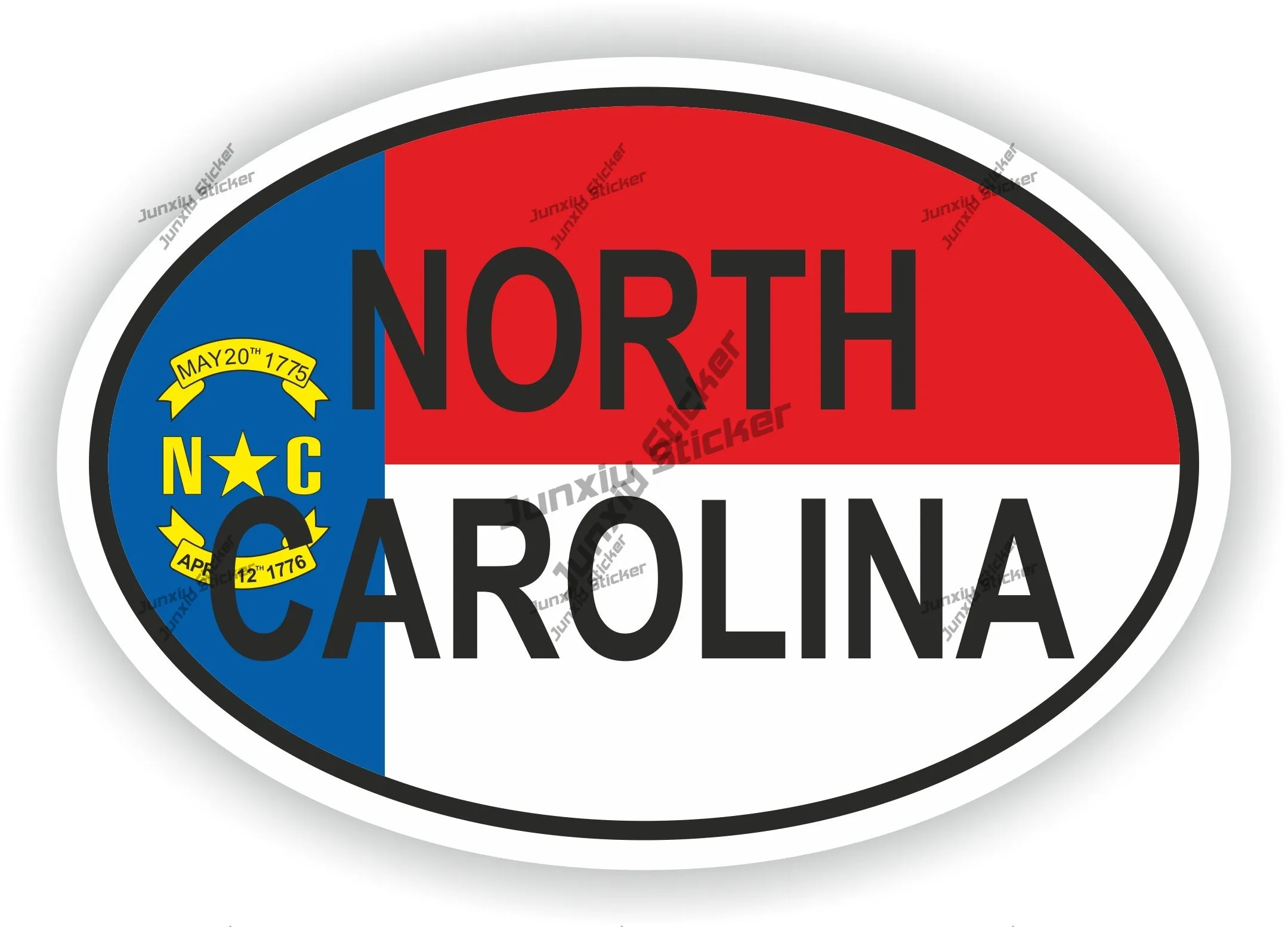 

North Carolina America Flag Oval Sticker Trolley Case Motorcycle Accessories Sticker Creative Stickers On Car Guitar Pickup Camp