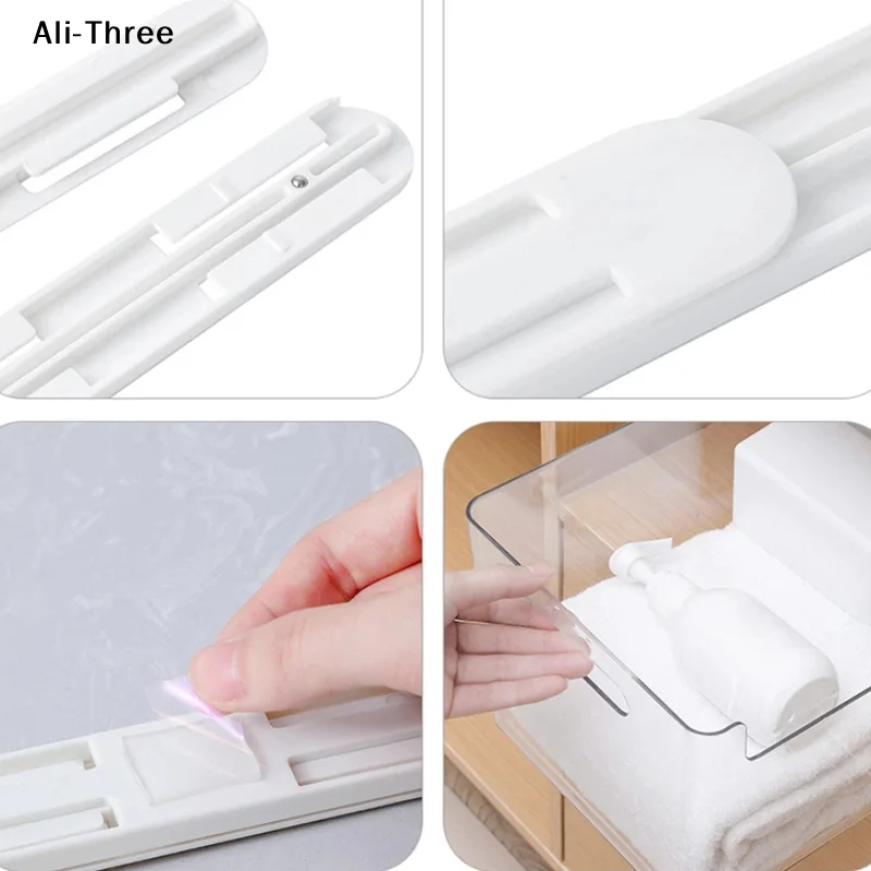 2Pcs/Set White Slides Drawer Sliding Rails Bin Tracks For Kitchen Bedroom Closet Slides Pullout Track Drawer Basket Pull Rail