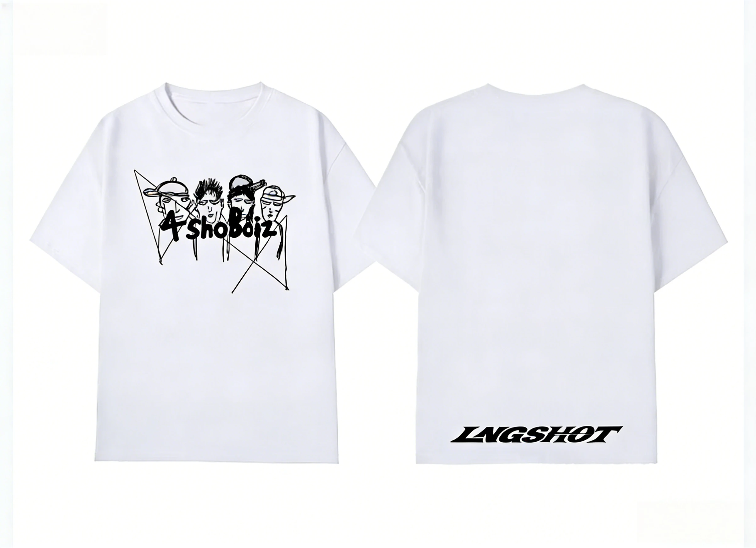 Vintage T-Shirt Sketch Street Figure Graphic 2026 New Unisex Tee Gift for Him Couples Matching Crew Neck Front Back Print