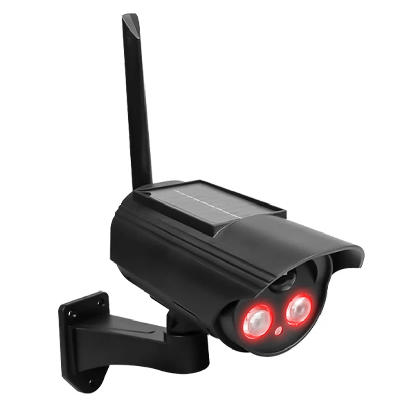 Cryfokt Telecamera Finta Solare Con LED Rosso – Falsa Telecamera Di Sicurezza Per Esterni, Facile Da Installare