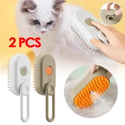 2 Pcs Pet Electric Steam Brush Cat and Dog Cleaning Spray Massage Grooming Comb Retractable Handle Pet Hair Removal BeautyBrush