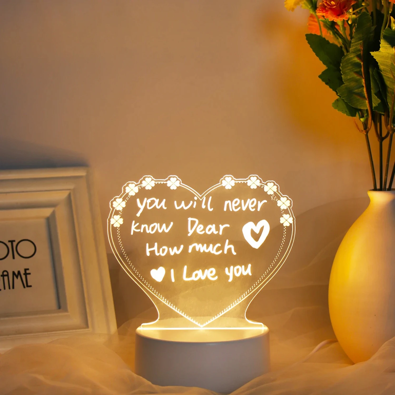 Tableau de note de veilleuse LED unique, pièce de décoration parfaite et créative, cadeau idéal pour toutes les occasions, nouveau Gnan da Spécial Peu Commun