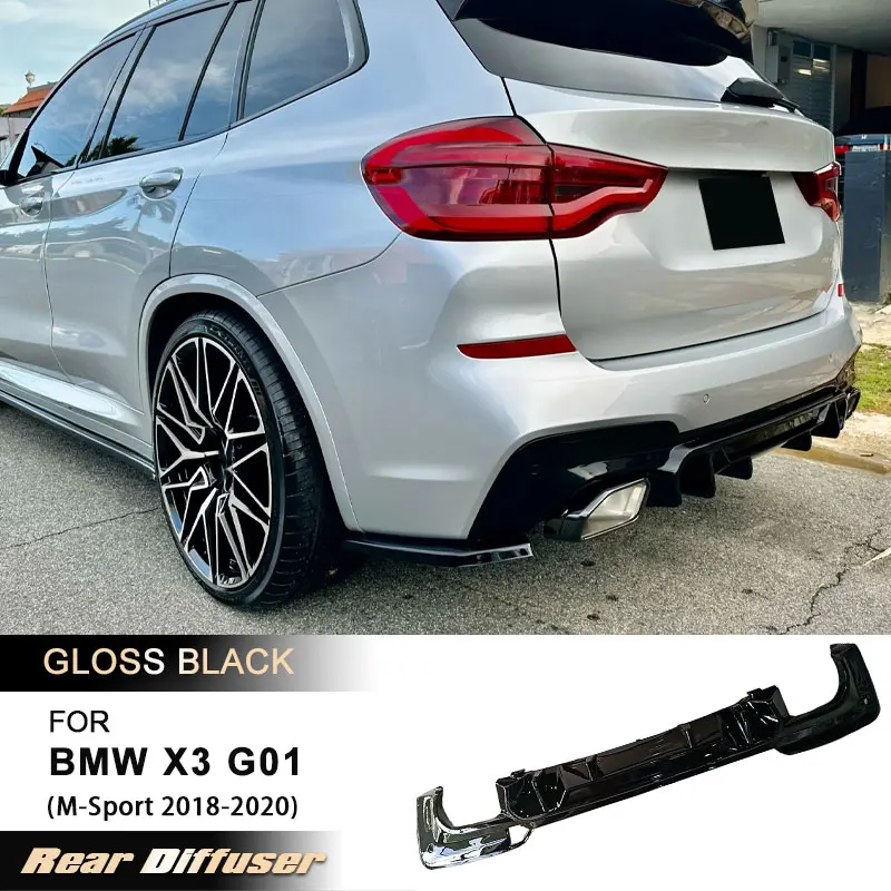 

Задний диффузор-спойлер для BMW X3 G01 M-Sport 2018-2020, гоночный задний диффузор-накладка, комплект обвеса, глянцевый черный