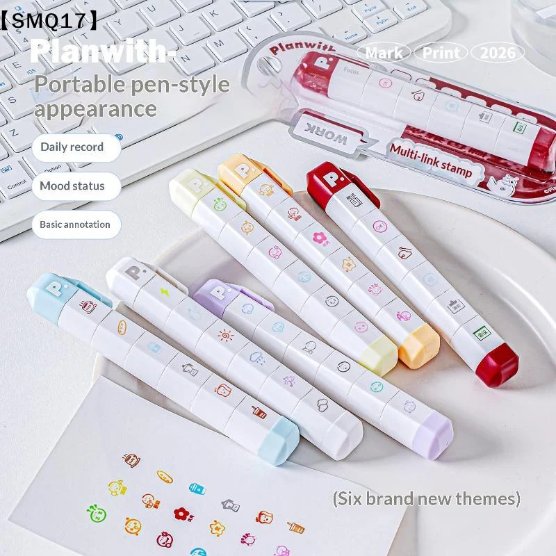 Kawaii Mark Multilink Mood Stamp Multi Section Seal Pen Cute INS Style Accounting Materials Journal Scrapbooking Supplies【SMQ】