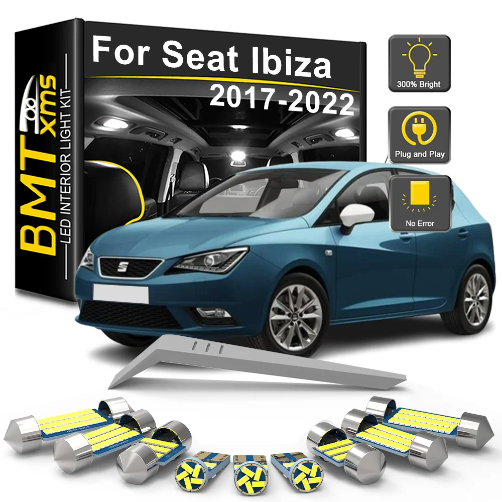 

BMTxms 7 шт. Canbus для Seat Ibiza V MK5 KJ KJ1 2017 2018 2019 2020 2021 2022 комплект автомобильных светодиодных внутренних фонарей купольная лампа аксессуары