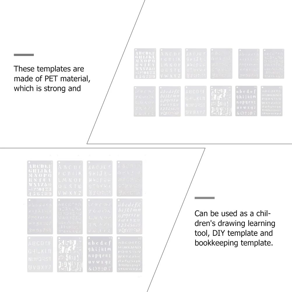 12 ورقة استنسل أرقام الأبجدية قوالب رسم يدوية للأطفال استنسل رسم قابل لإعادة الاستخدام للأطفال تعلم التعليم المبكر #6