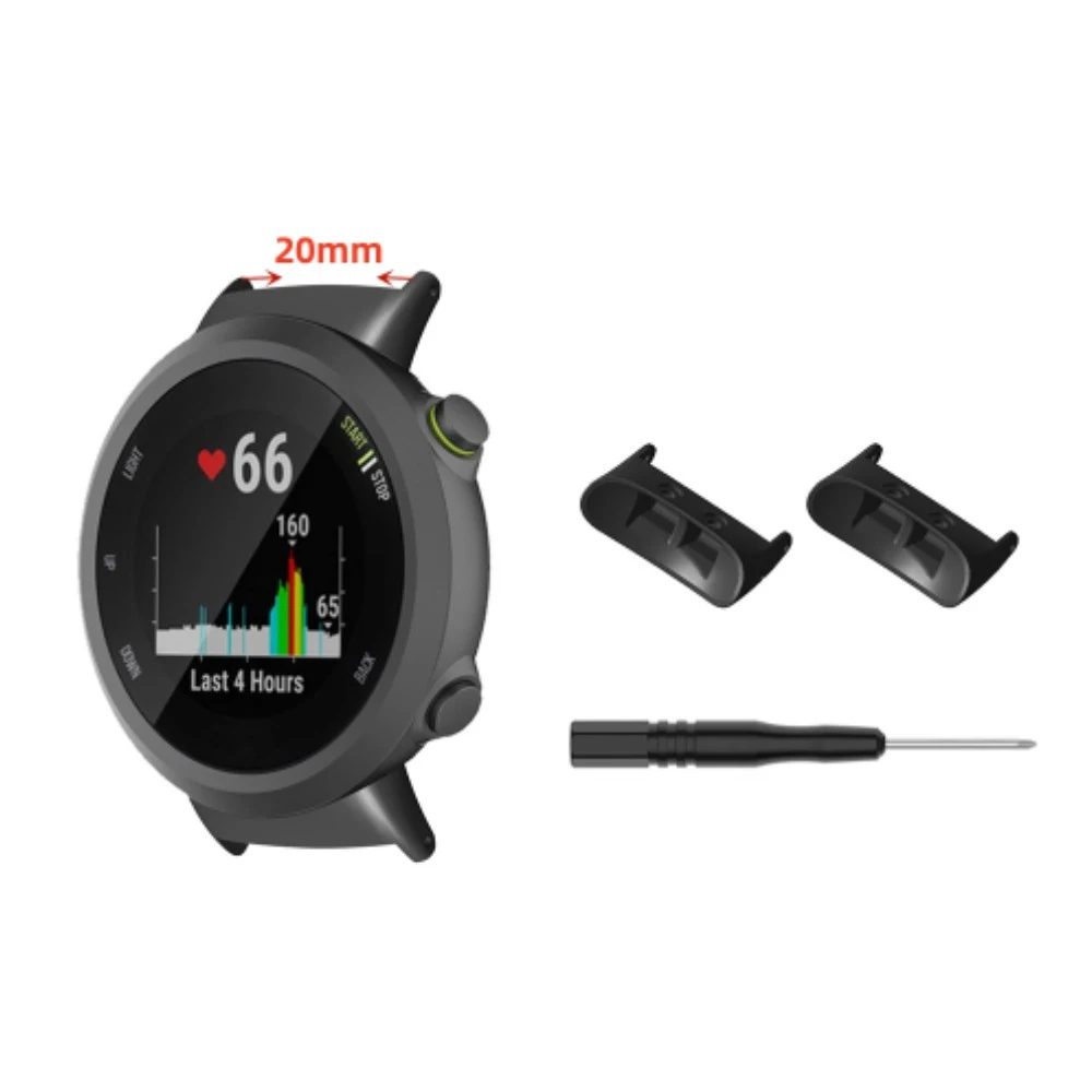 

BEHUA Replacement Metal Connector Adapter For Garmin forerunner 45 45S Swim 2 Smart Watch band High quality Watch Accessories