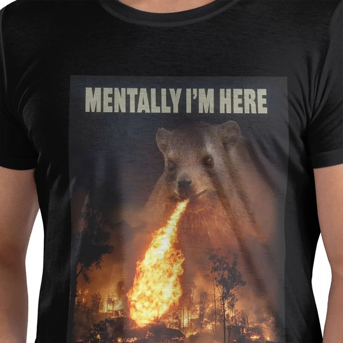 

Mentally I'm Here Rock Hyrax 100% Cotton T-Shirt Men's Classic T Shirts Men O-Neck Short Sleeve S-6XL