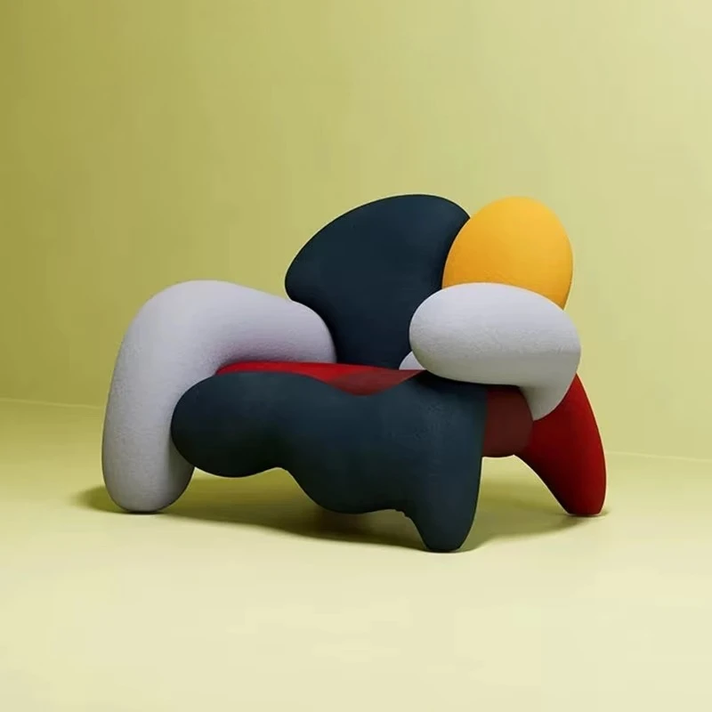 

Multi-color mixed-color single sofa chair Color fabric leisure chair