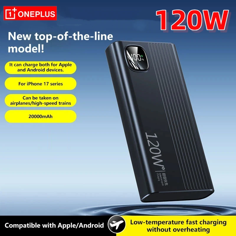 Oneplus 200000mAh Power Bank 120W High Capacity Fast Charging Portable External Battery Power Bank For Xiaomi Huawei Samsung