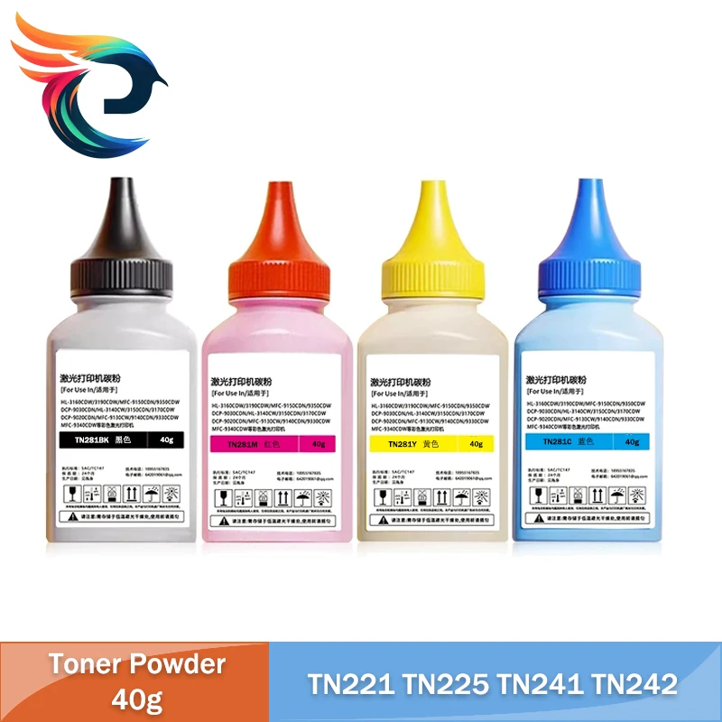

40g Color Refill Toner Powder For Brother TN221 TN225 TN241 TN242 TN243 TN245 TN246 TN247 TN251 TN255 TN261 TN265 TN281 TN285