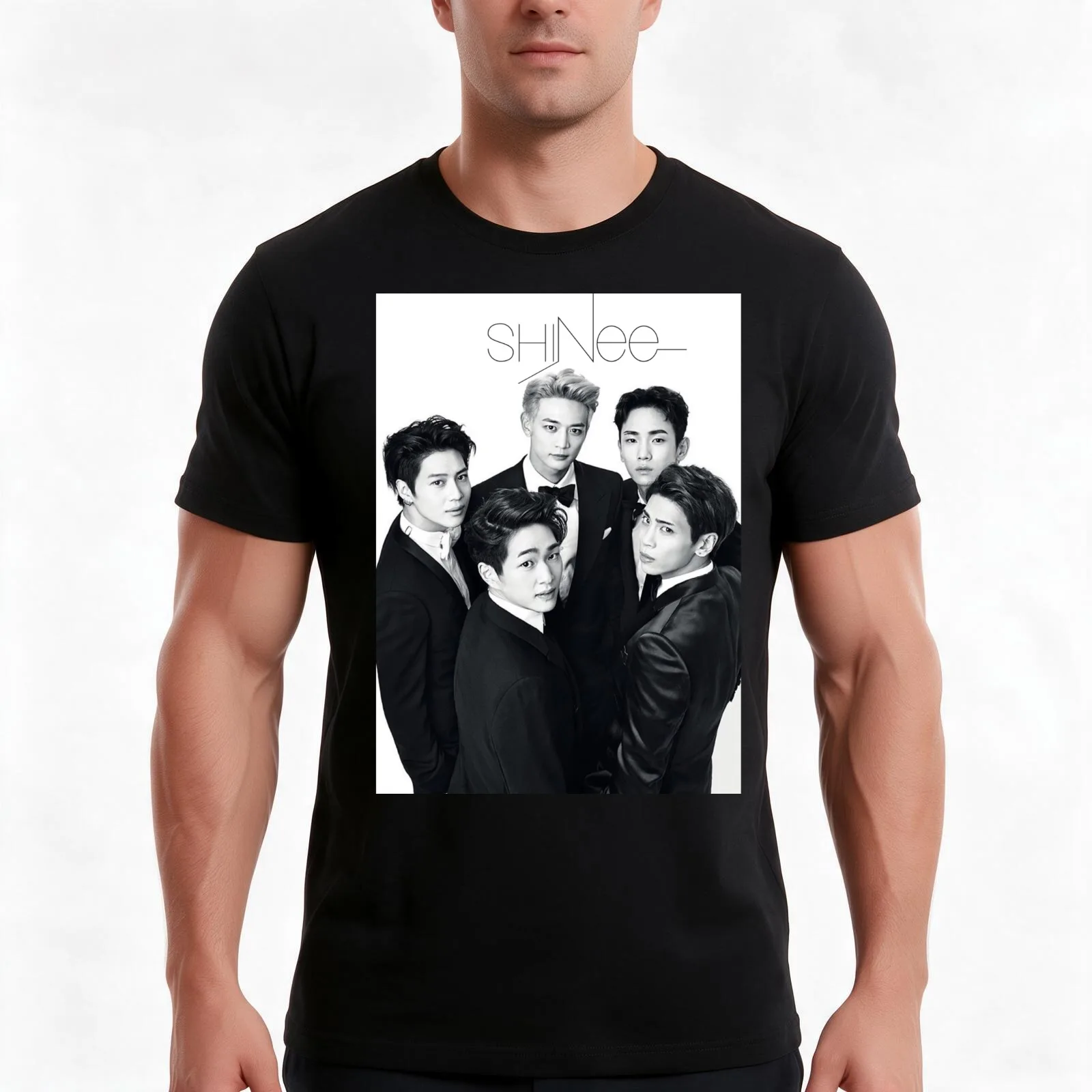 Shinee Fancy T-Shirt Summer Casual Cotton Tee Oversized Streetwear Tops Vintage Graphic Print Loose Fit Short Sleeve