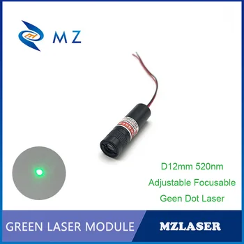 Venta caliente enfoque ajustable compacto 520nm 1mw menor potencia Clase II 3V 5V 12V 24V módulo de diodo láser de punto verde Industrial