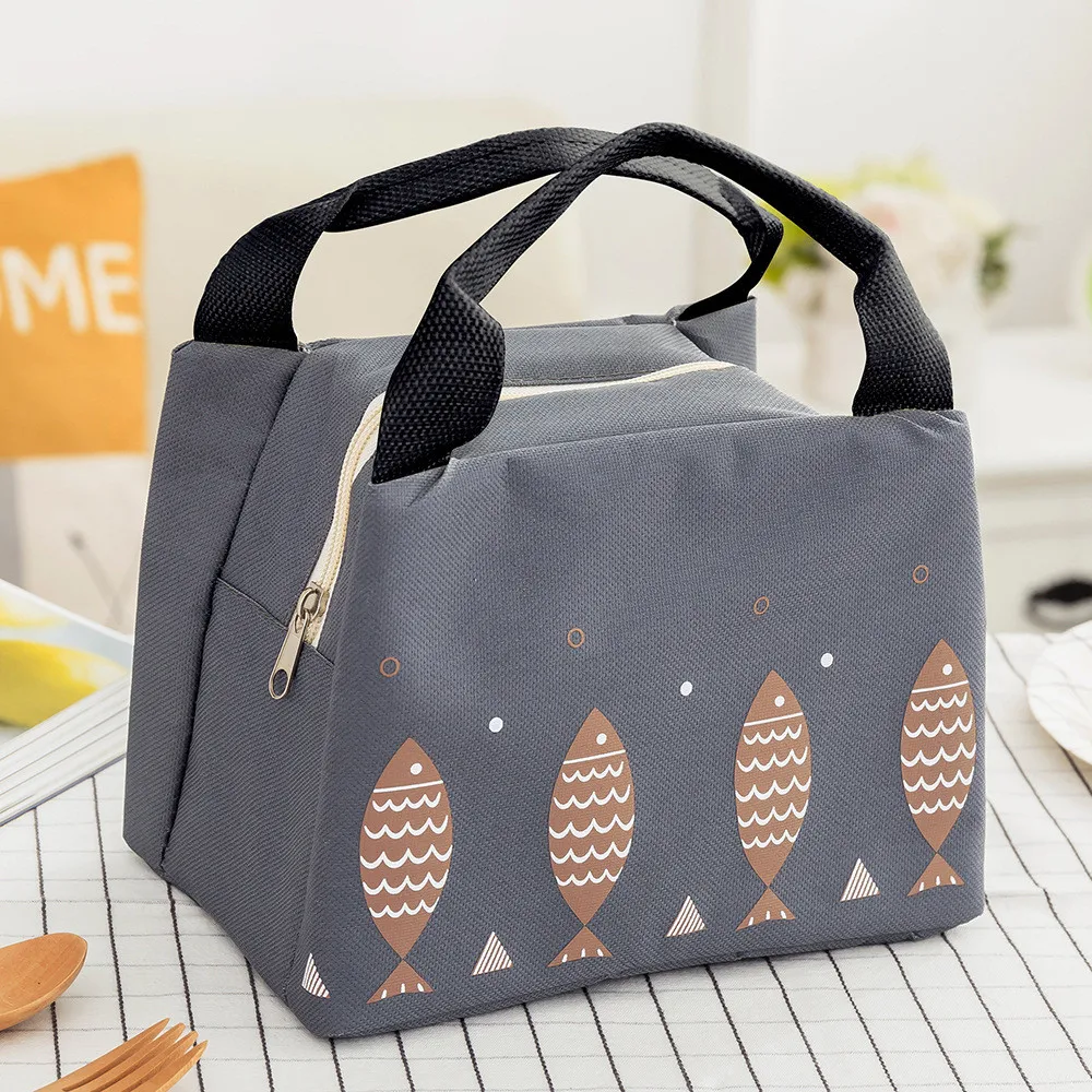 Cute Fish Lunch Bag Cartoon grande capacità Bento Box custodia termica per il pranzo borsa contenitore comoda borsa termica