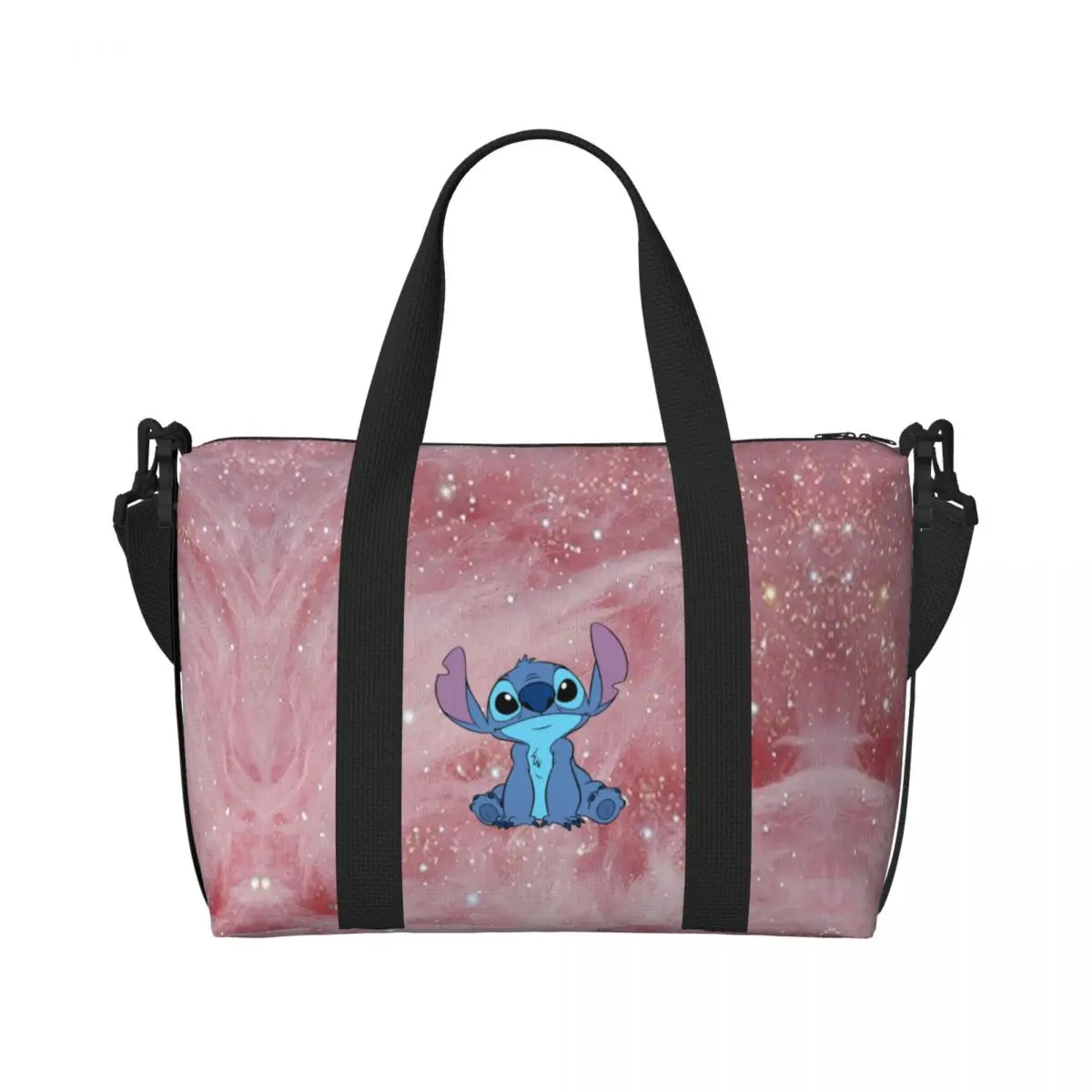 

Custom Cotton Candy Stitchs Grocery Tote Shopping Bag Women Large Capacity Comic Anime Gym Beach Travel Bags