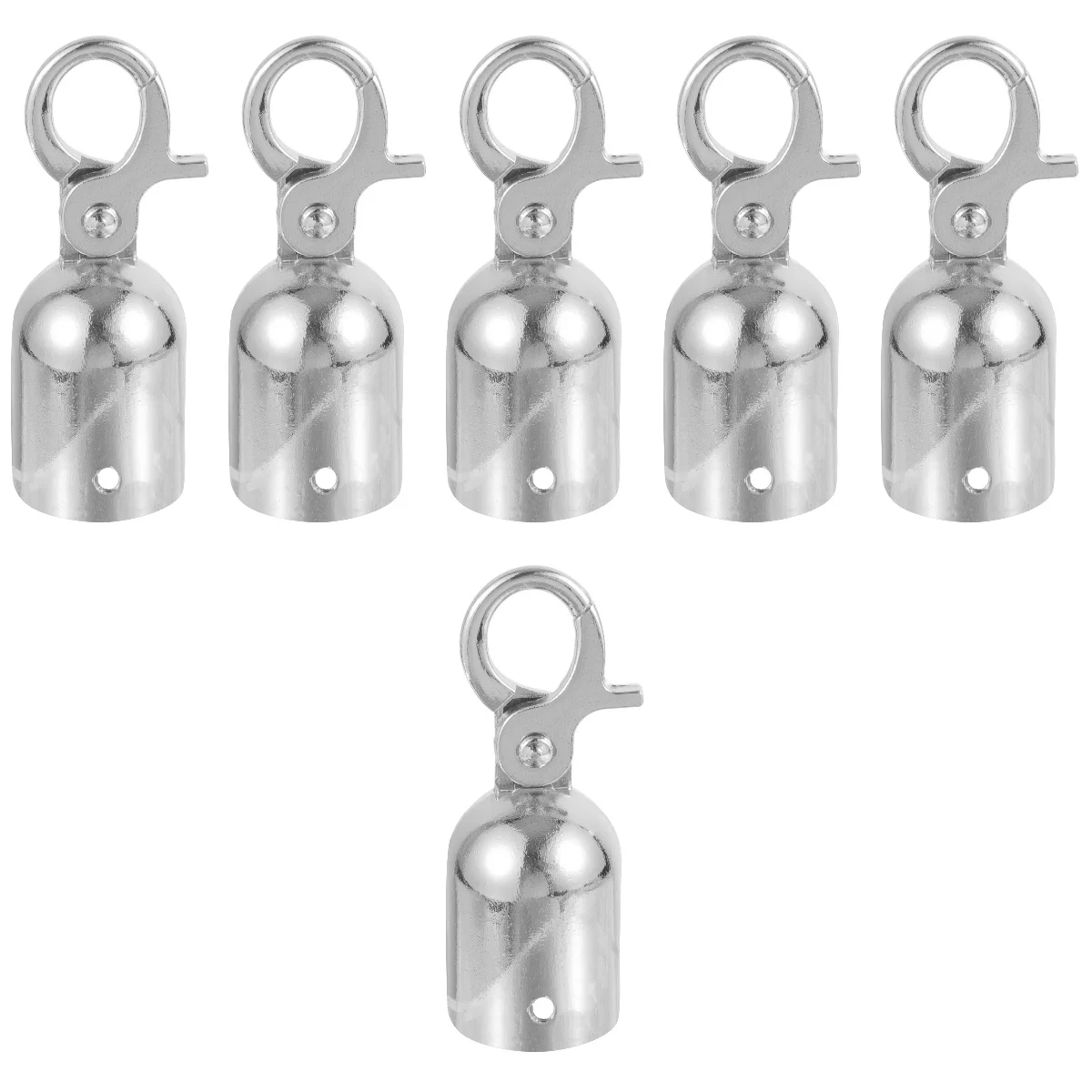 

6 PCS Rope End Stop Fastener Cord Snap Fence Hook Stopper Guardrail Cap with Ends Metal