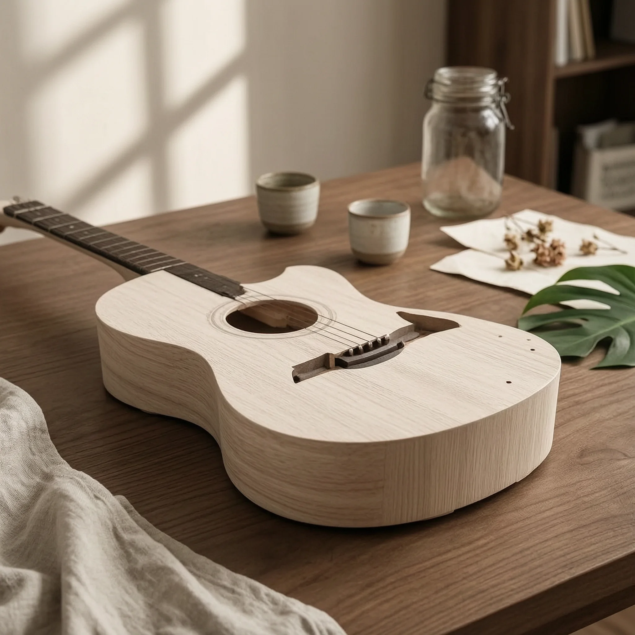 Unfinished Electric Guitar Body ST Style Solid Wood Paulownia Lightweight Natural Wood SSS Routing Guitar Body for Projects