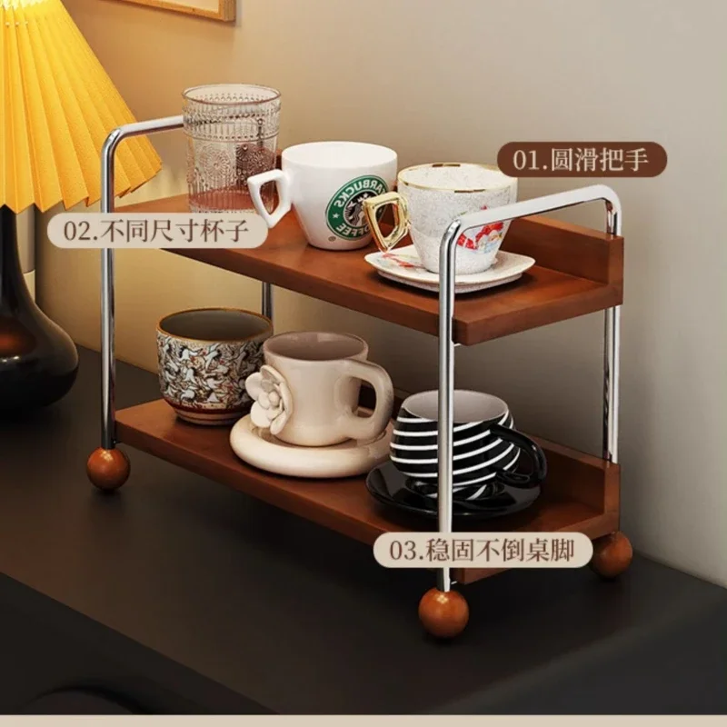 Desktop Water Cup Holder, Storage Rack, High-End, Light, Luxury, Antique, Multi-layer, Organizer, Coffee Mug Display