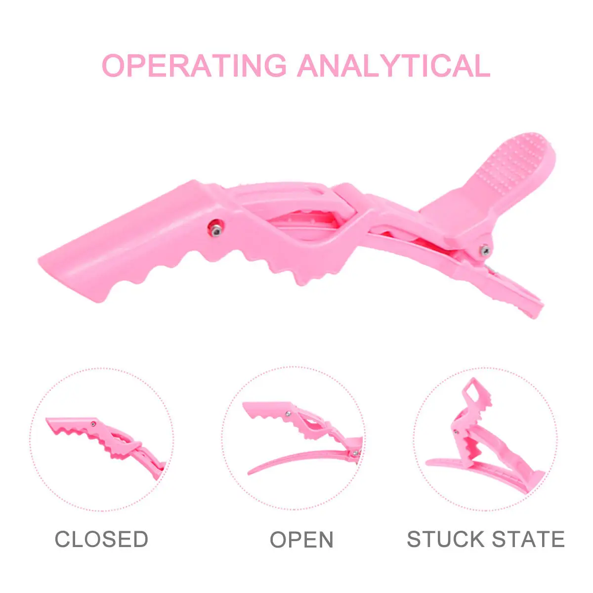 Hairdressing Clips 15 Piece Set Plastic Alligator Hair Clamps for Salon Styling Sectioning Lightweight Pink