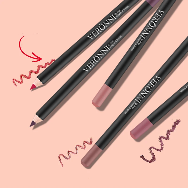 قلم تحديد شفاه غير لامع مكون من 12 لونًا، غير قابل للتجريد، سهل التلوين وغير ملطخ، مكياج متعدد الألوان للمكياج اليومي #6