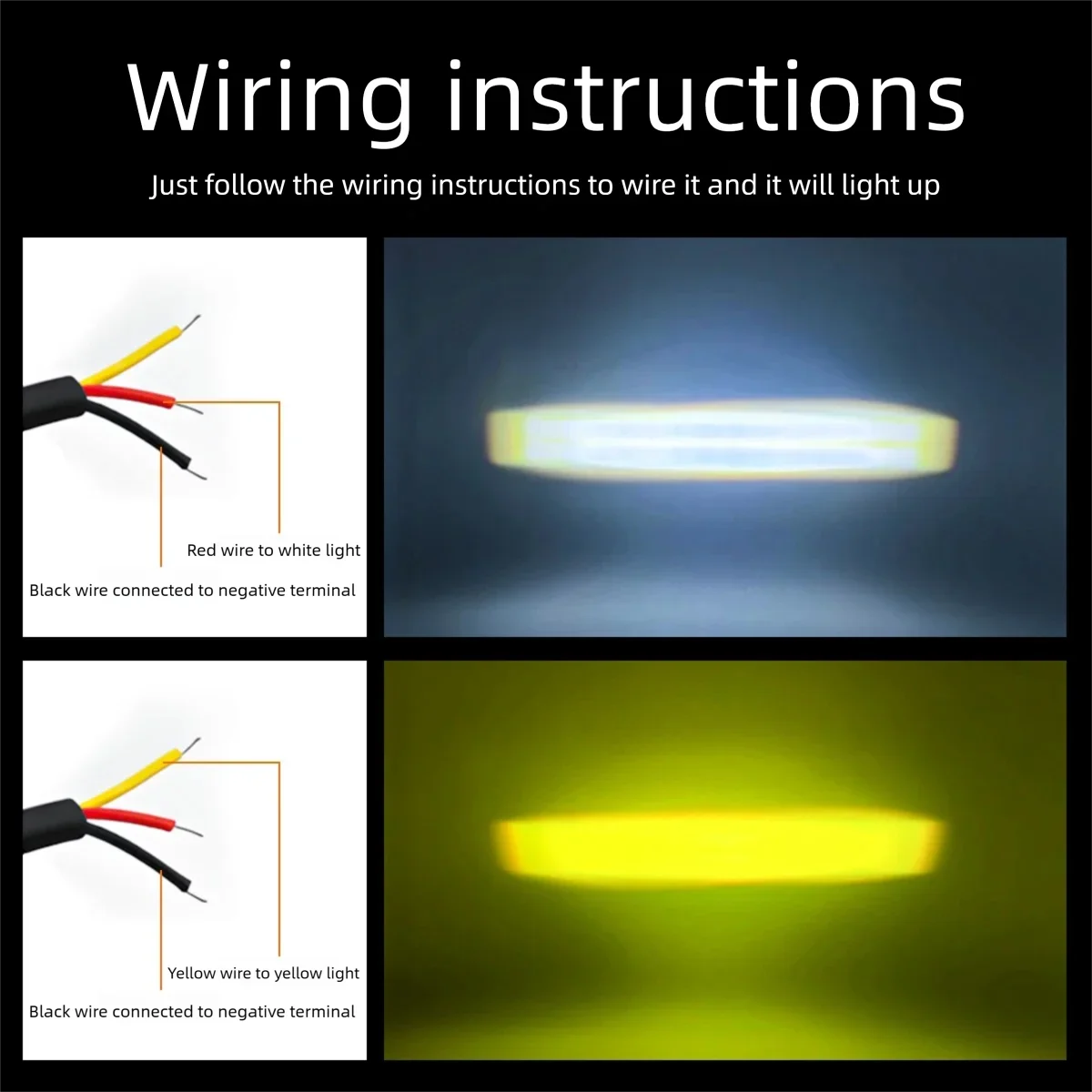 2PCS Headlights Bumper Fog LED Lights Mini Driving Work Lights Grille Lights Car Motorcycle Assist Lighting Kit 6000K 9V-36V