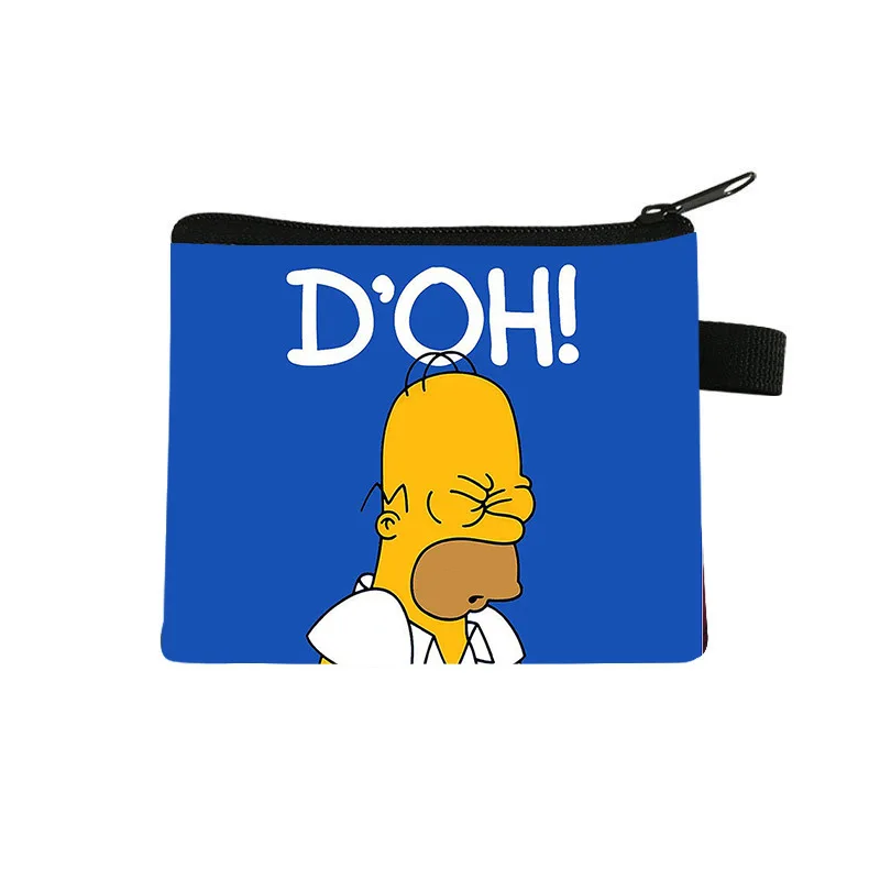 Simpsons Homer Color Coin Purse Adult Handbag Small Wallet Terylene Zippers Portable Large Capacity Storage Bags Birthday Gifts