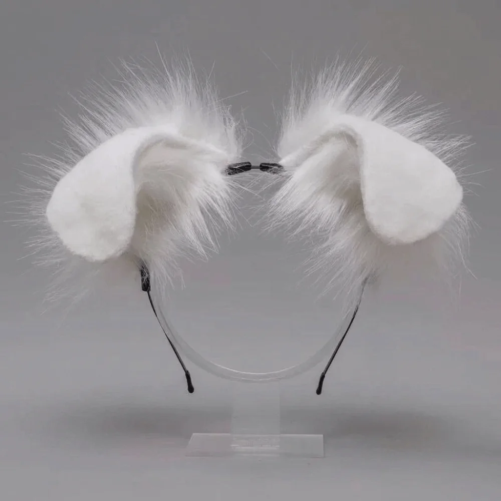 Practical Animal Dog Ears Headband Furry Realistic Gothic Headband Artificial Hair Accessories Cosplay Headband Stage
