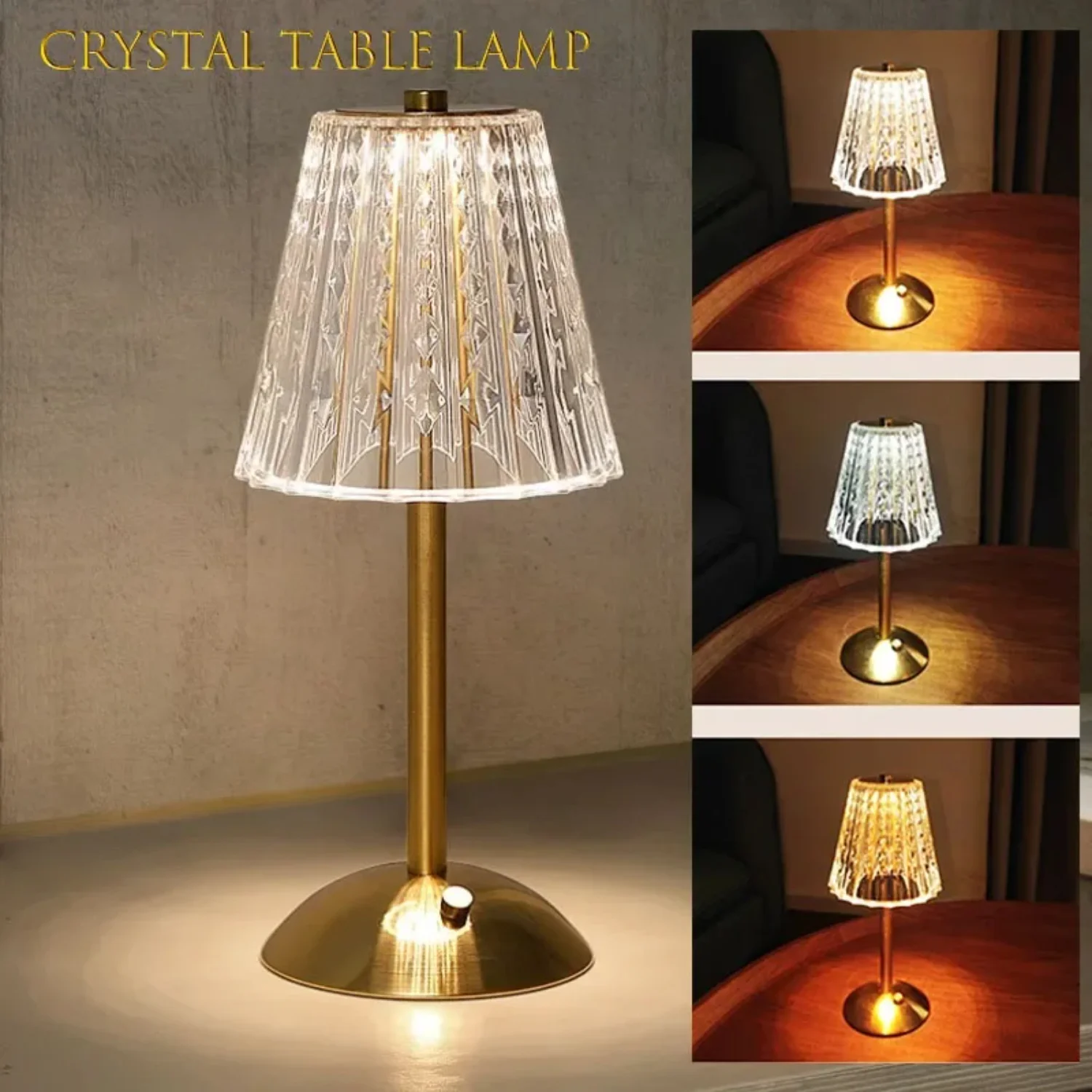 

Crystal Table Lamp Touch Sensor LED Desktop Night Light Nordic Decoration Desk Lamps Hotel Bedroom Bedside Lighting